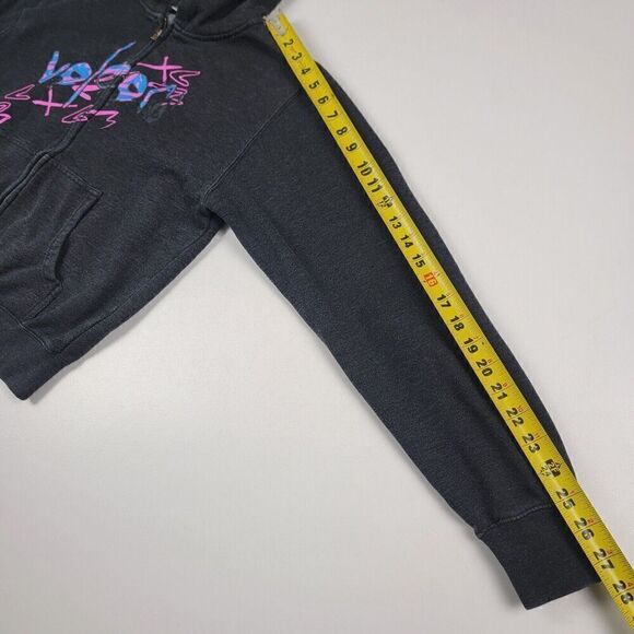 Vtg‎ Y2K Volcom Skate Full-Zip Distressed Hoodie Gray Women’s Medium 90s Grunge - Picture 7 of 9